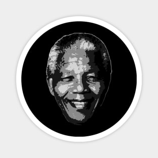 Nelson Mandela Black and White Magnet